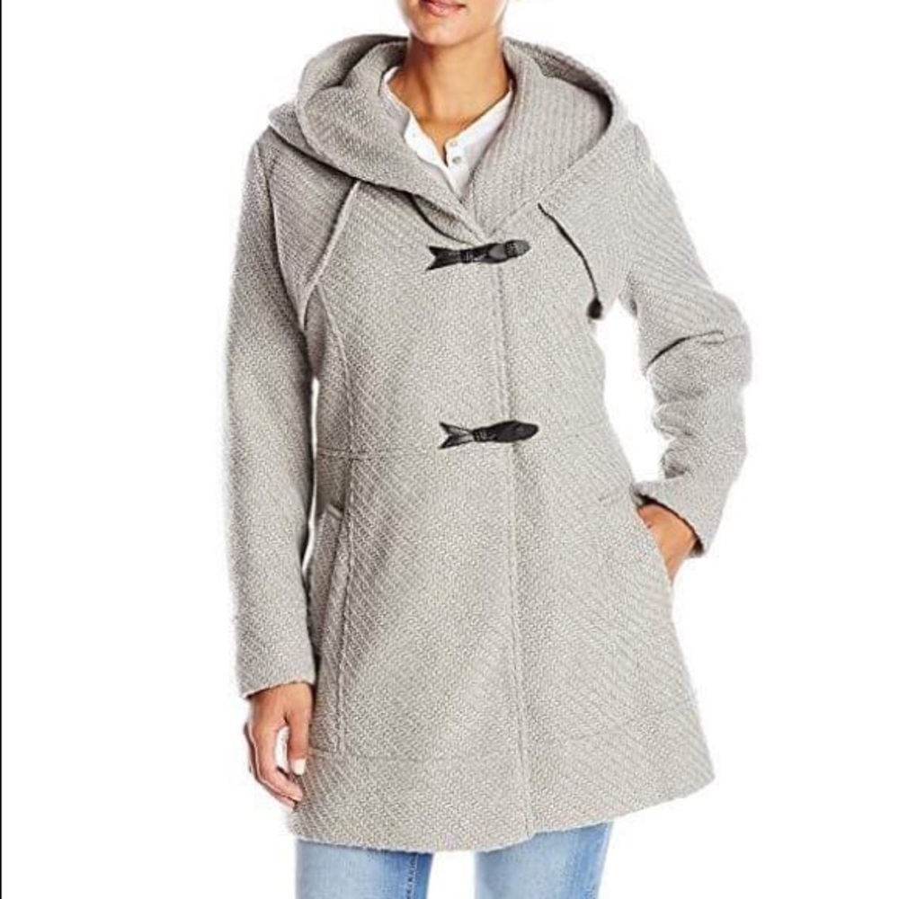 Jessica Simpson braided wool-blend toggle coat